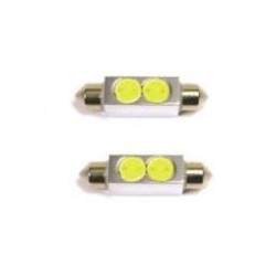2 x PURE White 39mm LED Car Dome Interior Number Plate Light Bulbs Festoon