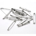 50 x 45mm Small Brooch Backs Bar Pins Findings Silver 4.5cm