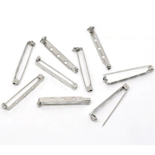 40mm Brooch Backs Bar Safety Pins Findings Silver 4cm Livewiredirect