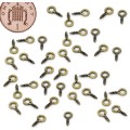 Small Tiny Eyepins Eyelets Screw Threaded Bronze Bails 8mm