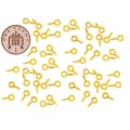 Small Tiny Eyepins Eyelets Screw Threaded Bails Gold 10mm