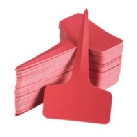 50 x Plastic T-Type Plant Tree Labels Tags Markers 10cm x 6cm Red