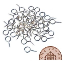 Small Tiny Eyepins Eyelets Screw Threaded Silver Bails 8mm